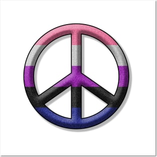 Peace Pride design in Gender Fluid pride flag colors Posters and Art